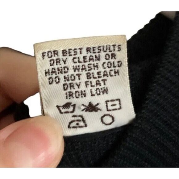 Pronto Uomo Navy Blue Knit Sweater Mens Cosby Pullover Vintage 100% Silk XL - Picture 7 of 9